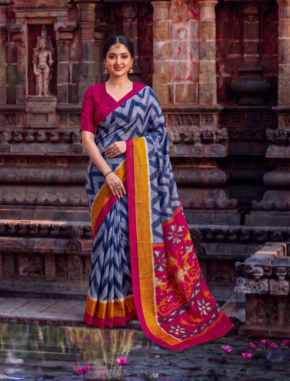 Zigzag weaves tasar silk fabric and a drape that makes every moment elegant saree wholesale in surat 7043 Zigzag weaves tasar silk fabric and a drape that makes every moment elegant saree wholesale in surat 7043